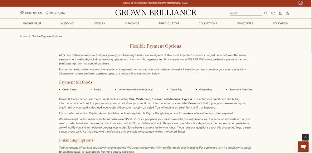 Grown Brilliance financing