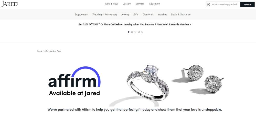 Jared financing