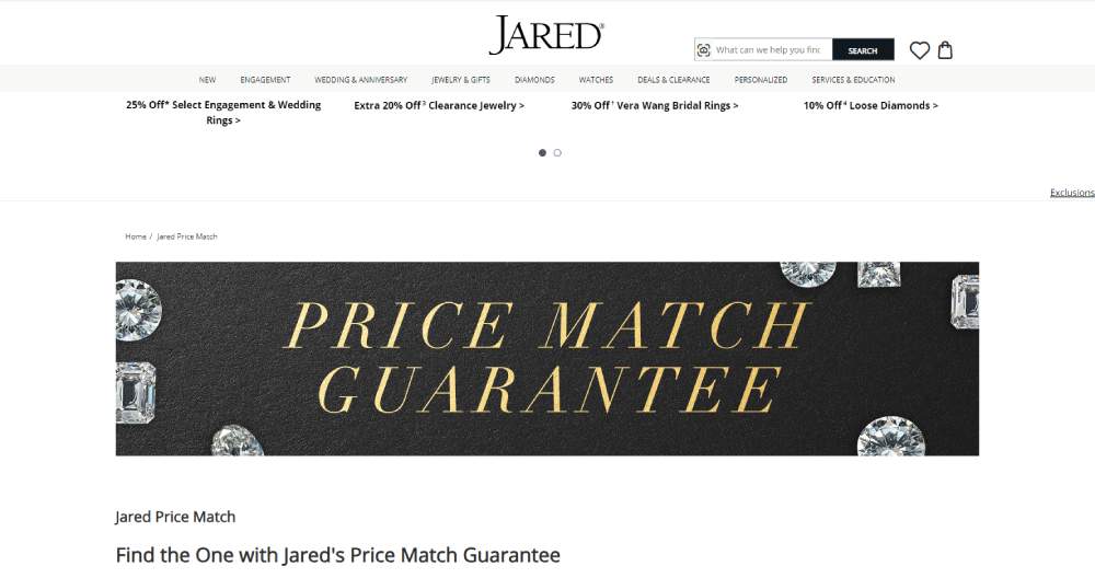 Jared price match