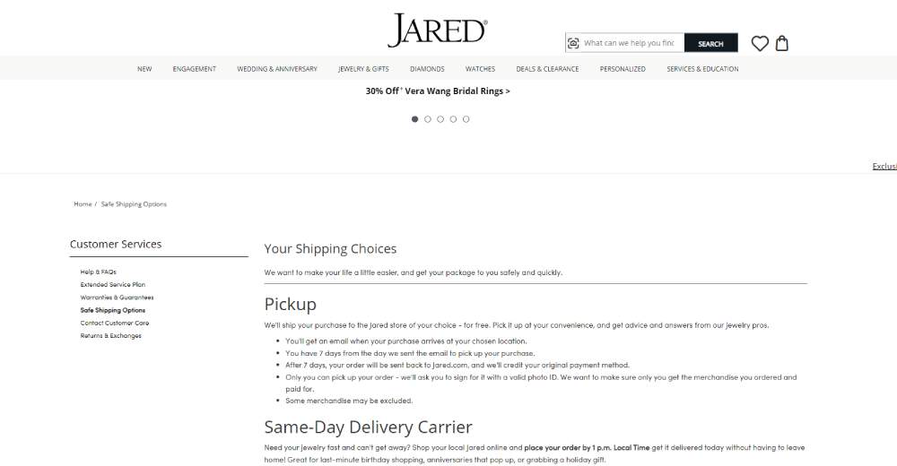 Jared shipping